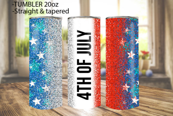 4th of July Patriotic Glitter Tumbler