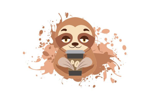 A Sloth Drinking a Cup of Coffee