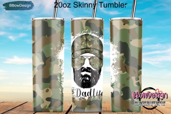 Camouflage Dad Life with Cap Tumbler