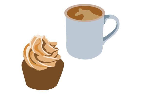 Coffee Cup with Cupcake