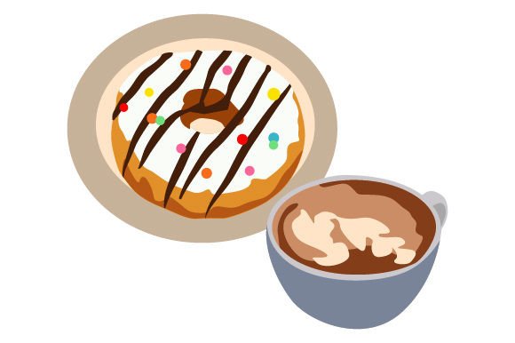 Coffee Cup with Donut