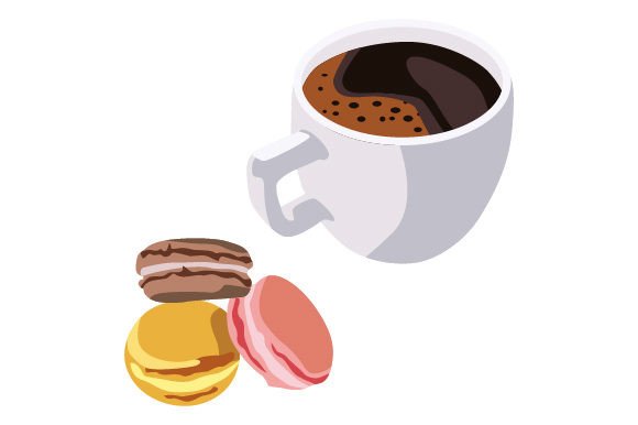 Coffee Cup with Macaron