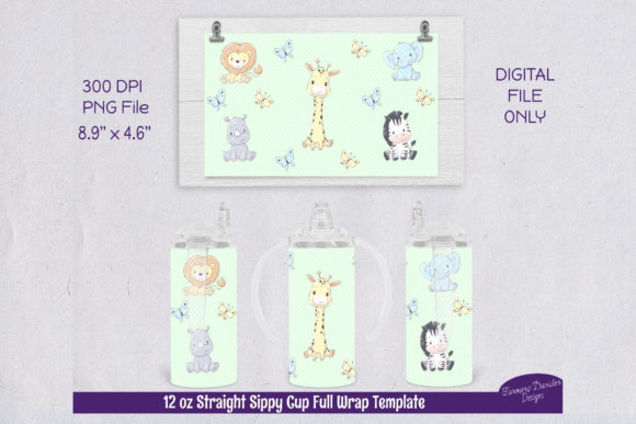 Cute Baby Wild Animal Sippy Cup Wrap