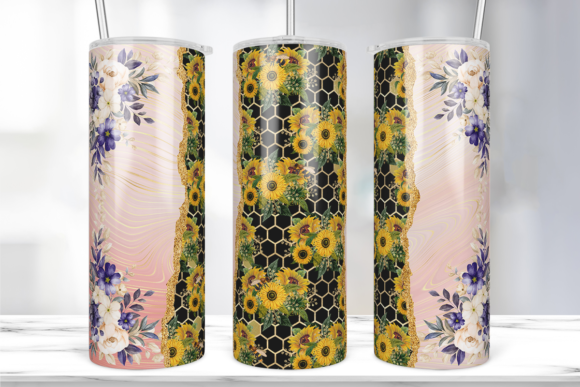 Floral Rose Strata Tumbler Wrap