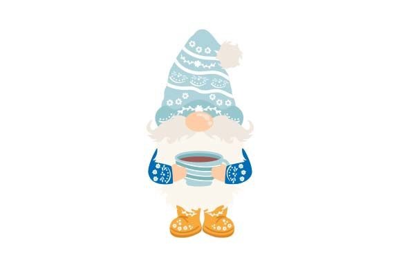Gnome Holding a Cup of Coffee - Scandinavian