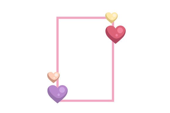 Pastel Goth Valentine Frames with Hearts