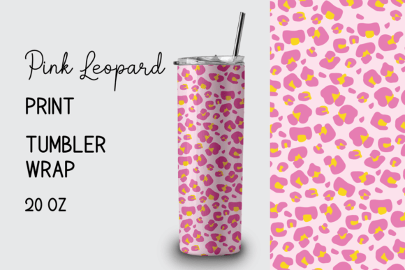 Pink Leopard Print Tumbler Wrap 20 Oz