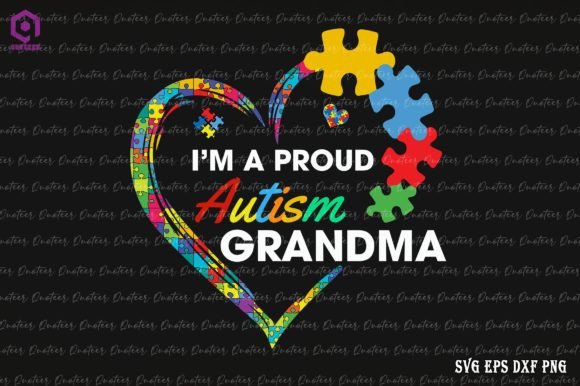 Proud Autism Grandma Heart