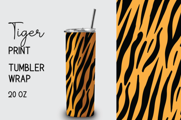 Tiger Print Tumbler Wrap 20 Oz