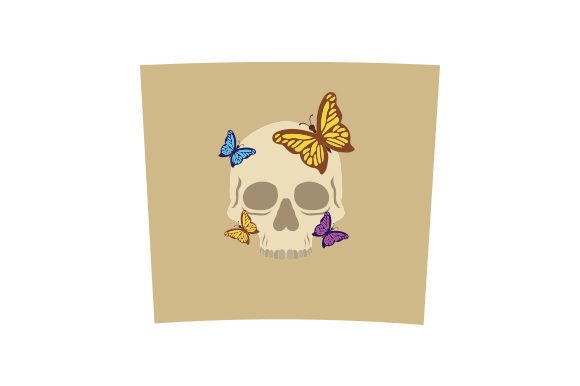 Tumbler Wrap, 20oz, Sublimation - Skull with Butterfly